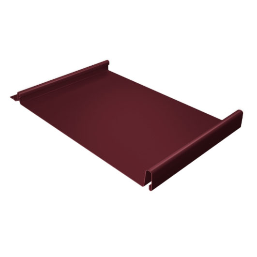 Фальцевая кровля Кликфальц 0,5 Satin Мatt с пленкой на замках RAL 3005 красное вино