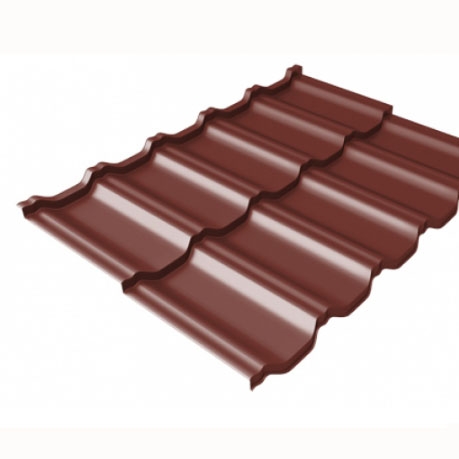 Металлочерепица Kvinta Uno 0,5 Satin RAL 3009 Оксидно-красный