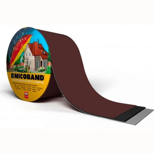 Самоклеящаяся герметизирующая лента NICOBAND Коричневая 10м*10см
