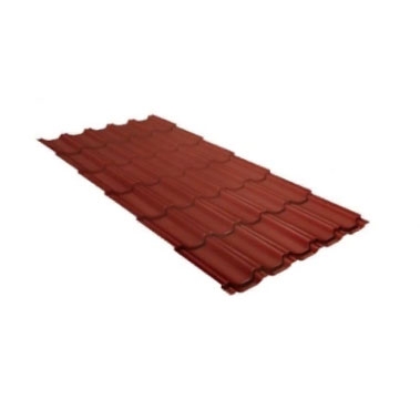 Металлочерепица Квинта плюс 0,5 PurLite Matt RAL 8004 Терракота