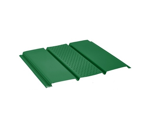 Софит стальной Aquasystem с центральной перфорацией Pural Зеленый RAL6005