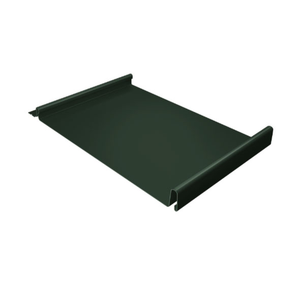 Фальцевая кровля Кликфальц GL 0,5 GreenCoat Pural BT с пленкой на замках RR 11 темно-зеленый (RAL 6020 хромовая зелень)