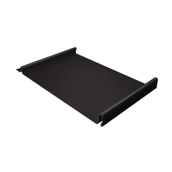 Фальцевая кровля Кликфальц GL 0,5 GreenCoat Pural BT, matt с пленкой на замках RR 32 темно-коричневый (RAL 8019 серо-коричневый)