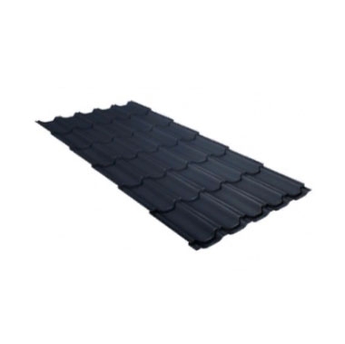 Металлочерепица Квинта плюс 0,5 Satin Matt RAL 7024 Мокрый асфальт