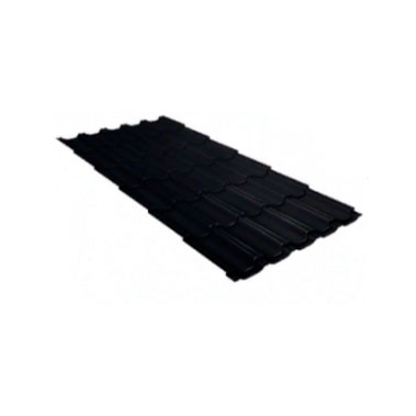 Металлочерепица Квинта плюс 0,5 Satin Matt RAL 9005 Черный
