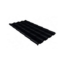 Металлочерепица Камея 0,5 PurLite Matt RAL 9005 Черный