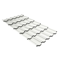 Металлочерепица GL Квинта Плюс c 3D резом 0,5 Satin RAL 9003 Сигнальный белый