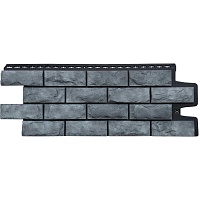 Фасадная панель Grand Line Колотый камень Design Plus антрацит c черным швом