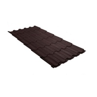 Металлочерепица Квинта плюс 0,5 PurLite Matt RAL 8017 Шоколад