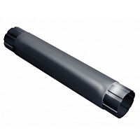 Труба круглая соединительная 1м Grand Line Optima 90мм RAL 7024 (Мокрый асфальт)