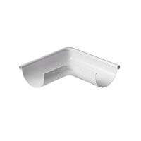 Угол внешний 90⁰ D125 Docke STAL PREMIUM Пломбир (RAL 9010)