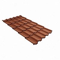 Металлочерепица GL Квинта Плюс c 3D резом 0,5 Satin Matt RAL 8004 Терракота