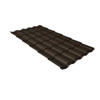 Металлочерепица Grand Line Кредо 0,5 Satin Matt RR 32 Темно-коричневый