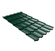 Металлочерепица GL Квинта Плюс c 3D резом 0,5 Satin RAL 6005 Зеленый мох