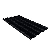 Металлочерепица Камея 0,5 PurPro Matt RAL 9005 Черный темный