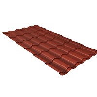 Металлочерепица Grand Line Кредо 0,5 Velur X RAL 8004 Терракота