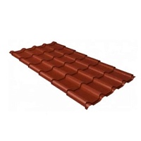 Металлочерепица Камея 0,5 PurLite Matt RAL 8004 Терракота