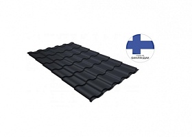 Металлочерепица Кредо 0,5 GreenСoat Pural Matt RR 23 Темно-серый RAL 7024 мокрый асфальт