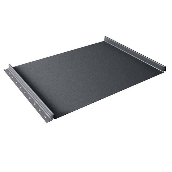 Фальцевая кровля Кликфальц 0,5 Satin Мatt с пленкой на замках RAL 7016 антрацитово-серый