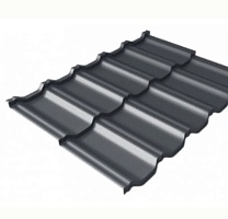 Металлочерепица Kvinta Uno 0,5 Satin Matt RAL 7024 Мокрый асфальт