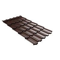 Металлочерепица GL Квинта Плюс c 3D резом 0,5 Satin Matt RAL 8017 Шоколад