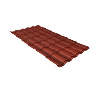 Металлочерепица Кредо 0,5 PurLite Matt RAL 8004 Терракота