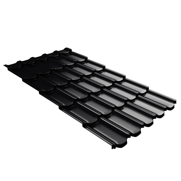 Металлочерепица GL Квинта Плюс c 3D резом 0,5 Velur X RAL 9005 Черный