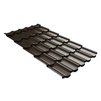 Металлочерепица GL Квинта Плюс c 3D резом 0,5 Satin Matt RR 32 Темно-коричневый