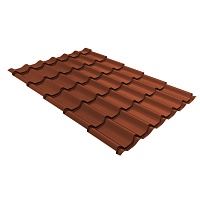 Металлочерепица Классик 0,5 Velur X RAL 8004 терракота