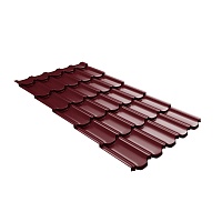 Металлочерепица GL Квинта Плюс c 3D резом 0,5 Satin Matt RAL 3005 Красное вино