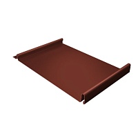Фальцевая кровля Кликфальц 0,5 Satin Мatt с пленкой на замках RAL 8004 терракота
