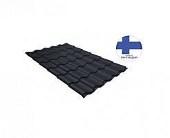 Металлочерепица Кредо 0,5 GreenСoat Pural RR 23 Темно-серый RAL 7024 мокрый асфальт