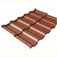 Металлочерепица Kvinta Uno 0,5 Satin RAL 8004 Терракота