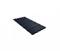 Металлочерепица Квинта плюс 0,5 Satin RAL 7024 Мокрый асфальт