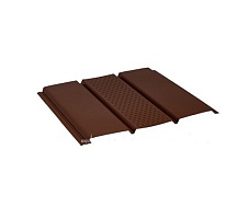 Софит алюминиевый Aquasystem с центральной перфорацией Polyester Коричневый RAL8017