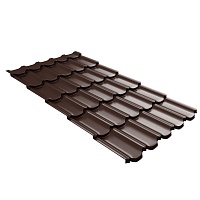 Металлочерепица GL Квинта Плюс c 3D резом 0,5 Drap TX RAL 8017 Шоколад